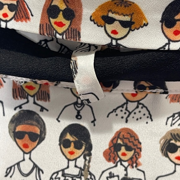 ELOQUII Printed Tie-Neck Women’s Face Diversity Button Front Blouse Size 26 - Picture 9 of 9